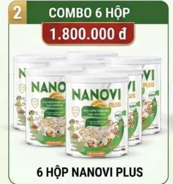 Combo 6 Hộp Thực Dưỡng Thuần Chay Nanovi Plus 900g