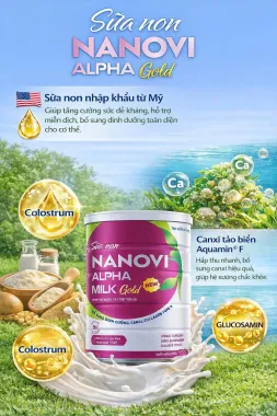 COMBO 4 LON SỮA NON NANOVI ALPHA MILK GOLD 800G.