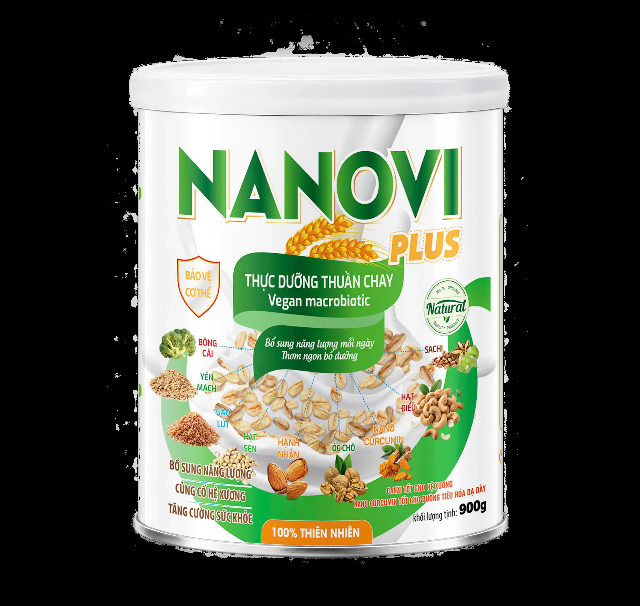 Thực dưỡng thuần chay Nanovi plus 900g