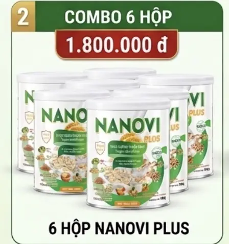Combo 6 Hộp Thực Dưỡng Thuần Chay Nanovi Plus 900g