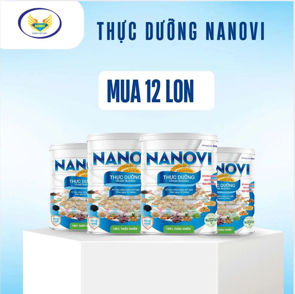 1 THÙNG 12 LON THỰC DƯỠNG NANOVI 900G